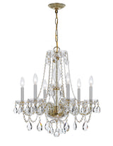 Crystorama Traditional Crystal 6 Light Clear Italian Crystal Polished Brass Chandelier