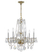 Crystorama Traditional Crystal 6 Light Clear Italian Crystal Polished Brass Chandelier