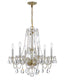 Crystorama Traditional Crystal 6 Light Crystal Polished Brass Chandelier