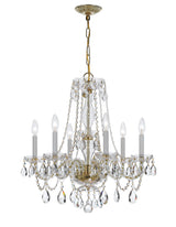 Crystorama Traditional Crystal 6 Light Swarovski Strass Crystal Polished Brass Chandelier