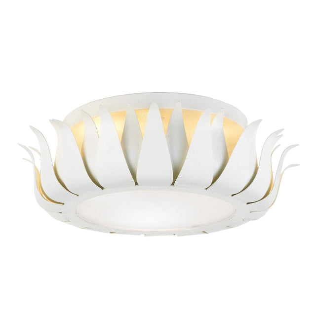 Crystorama Broche 3 Light Matte White Flush Mount