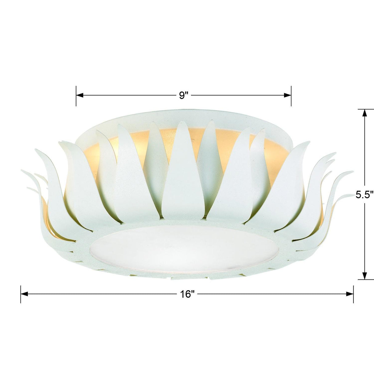 Crystorama Broche 3 Light Matte White Flush Mount