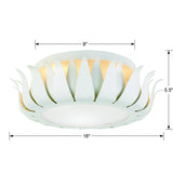 Crystorama Broche 3 Light Matte White Flush Mount