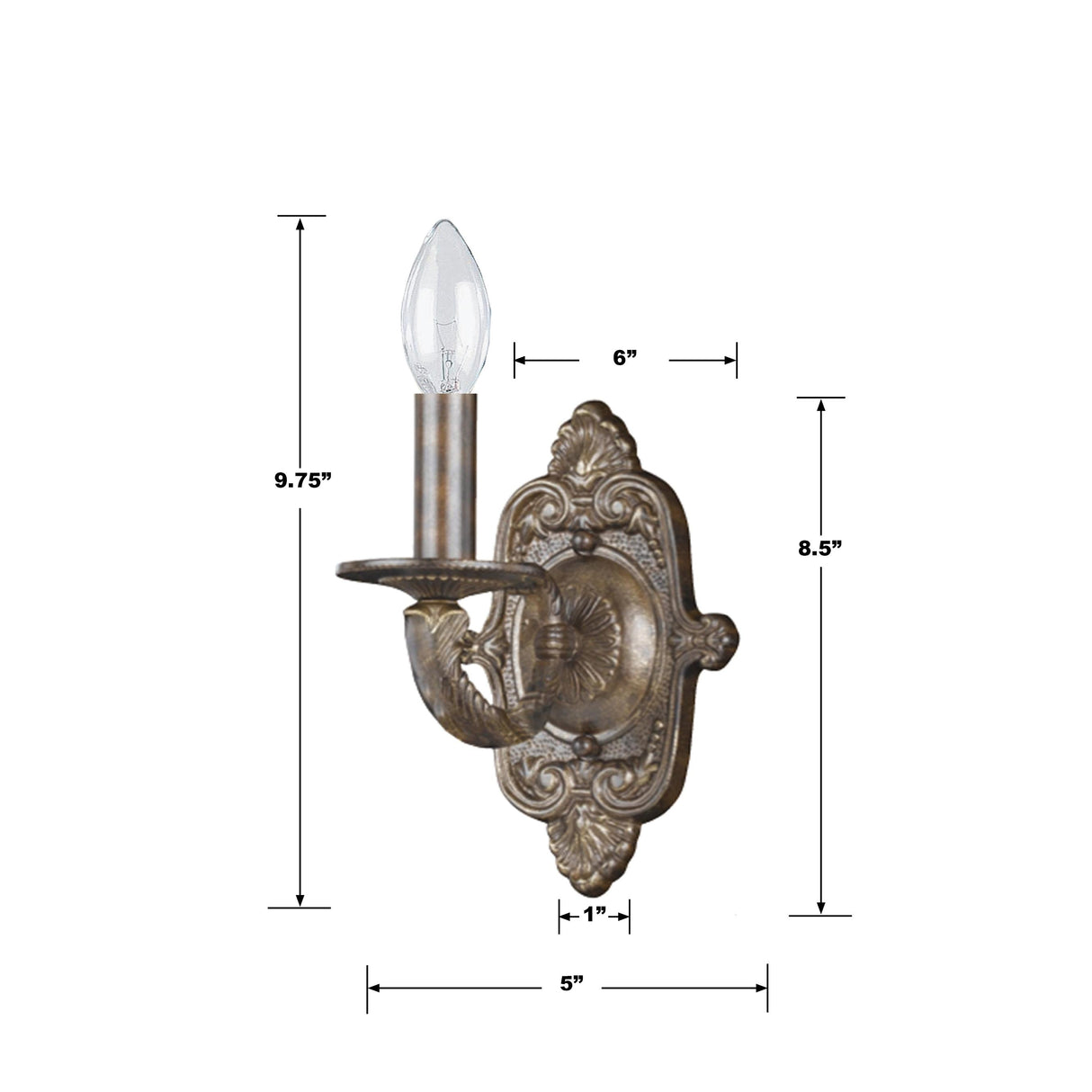 Crystorama Paris Market 1 Light Venetian Bronze Sconce