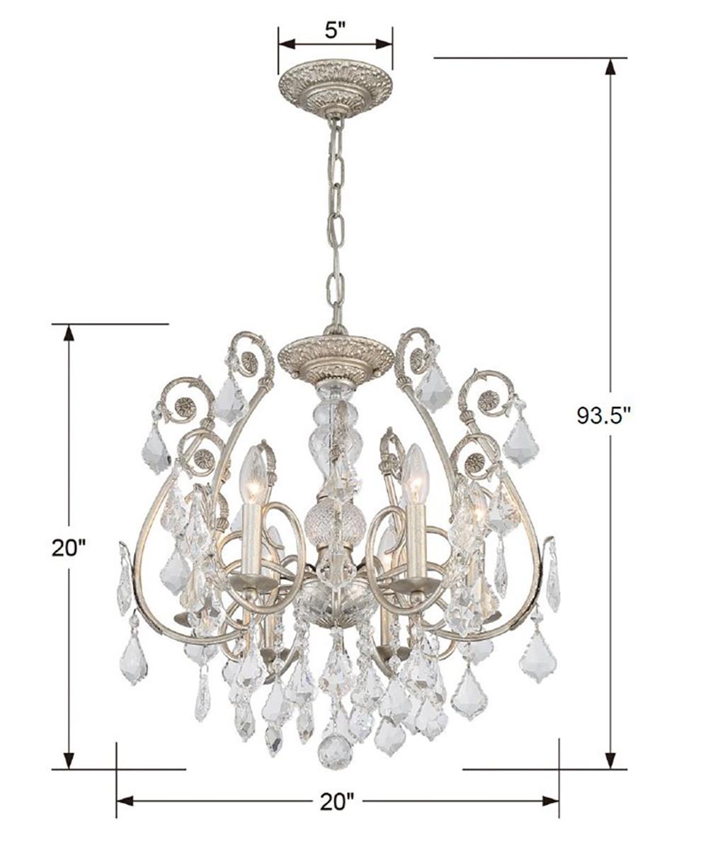 Crystorama Regis 6 Light Hand Cut Crystal Olde Silver Chandelier