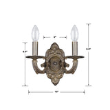 Crystorama Paris Market 2 Light Venetian Bronze Sconce