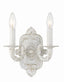 Crystorama Paris Market 2 Light Antique White Sconce