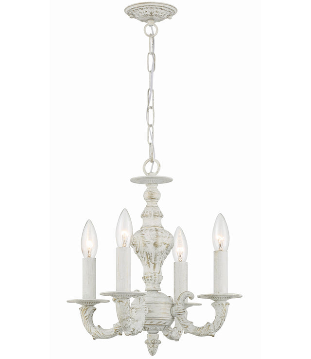 Crystorama Paris Market 4 Light Antique White Mini Chandelier