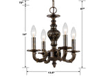 Crystorama Paris Market 4 Light Venetian Bronze Mini Chandelier