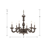 Crystorama Paris Market 6 Light Venetian Bronze Chandelier