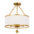 Crystorama Broche 3 Light Antique Gold Semi Flush Mount