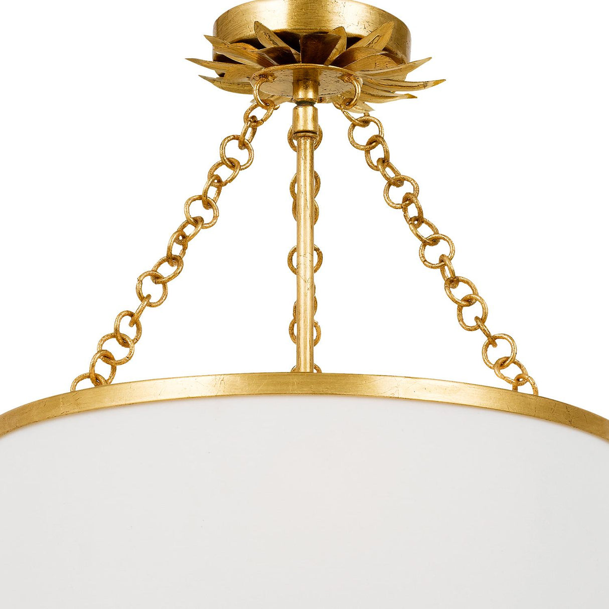 Crystorama Broche 3 Light Antique Gold Semi Flush Mount