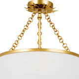 Crystorama Broche 3 Light Antique Gold Semi Flush Mount