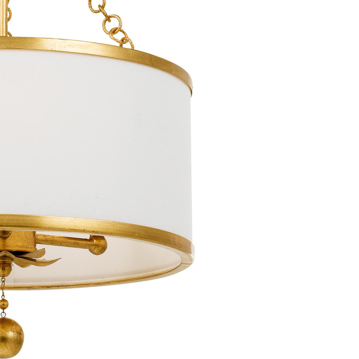 Crystorama Broche 3 Light Antique Gold Semi Flush Mount