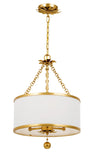 Crystorama Broche 3 Light Antique Gold Mini Chandelier