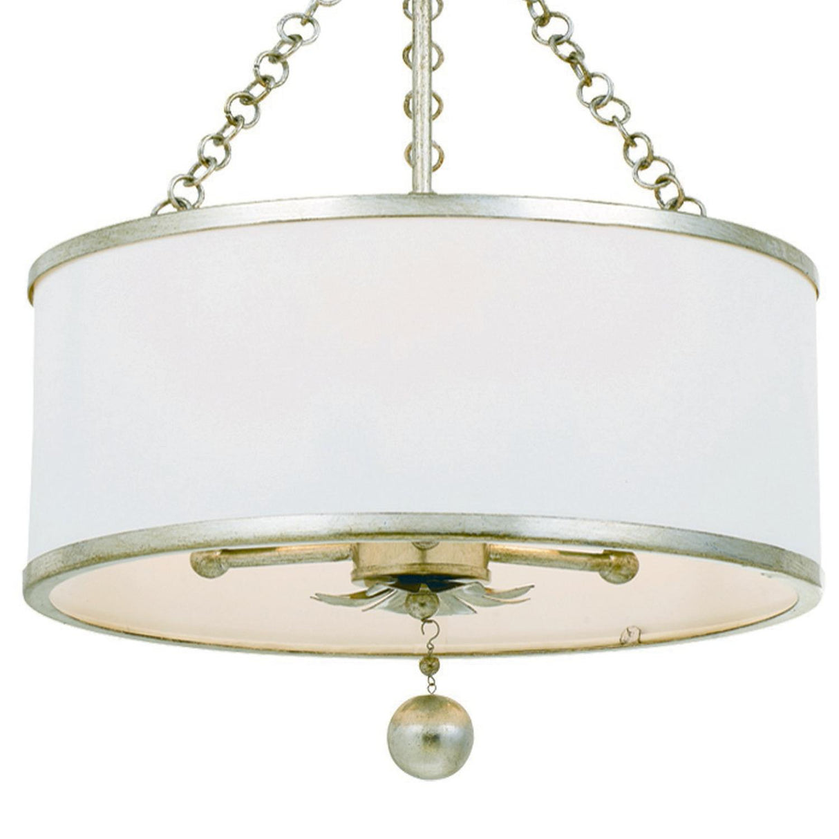 Crystorama Broche 3 Light Antique Silver Semi Flush Mount