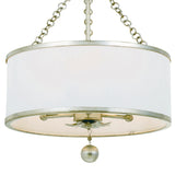 Crystorama Broche 3 Light Antique Silver Semi Flush Mount