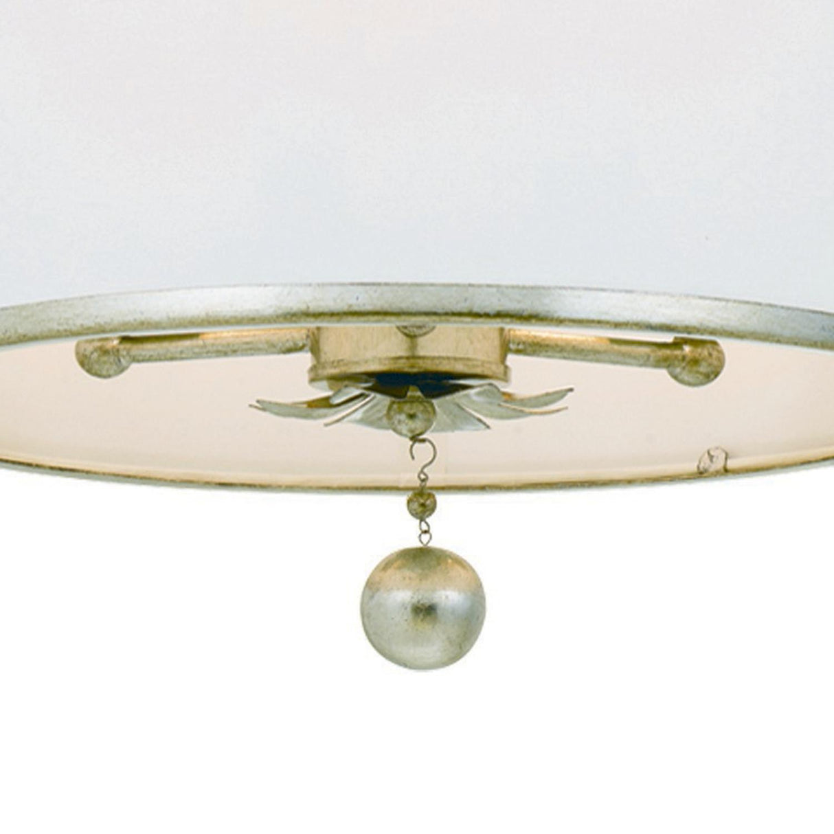 Crystorama Broche 3 Light Antique Silver Semi Flush Mount