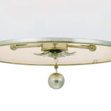 Crystorama Broche 3 Light Antique Silver Semi Flush Mount