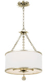 Crystorama Broche 3 Light Antique Silver Mini Chandelier