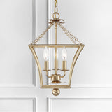 Crystorama Broche 3 Light Antique Gold Lantern Chandelier