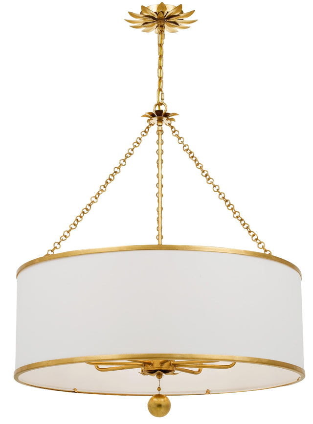 Crystorama Broche 8 Light Antique Gold Chandelier