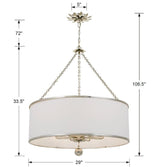 Crystorama Broche 8 Light Antique Silver Chandelier