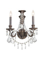 Crystorama Vanderbilt 2 Light Hand Cut Crystal English Bronze Sconce