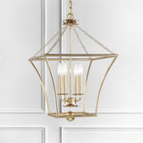 Crystorama Broche 4 Light Antique Gold Lantern Chandelier