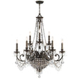 Crystorama Vanderbilt 12 Light Hand Cut Crystal English Bronze Chandelier
