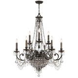 Crystorama Vanderbilt 12 Light Hand Cut Crystal English Bronze Chandelier