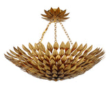 Crystorama Broche 6 Light Antique Gold Leaf Chandelier