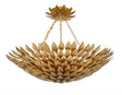 Crystorama Broche 6 Light Antique Gold Semi Flush Mount