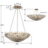 Crystorama Broche 6 Light Antique Silver Chandelier