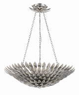 Crystorama Broche 6 Light Antique Silver Chandelier