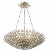 Crystorama Broche 6 Light Antique Silver Chandelier