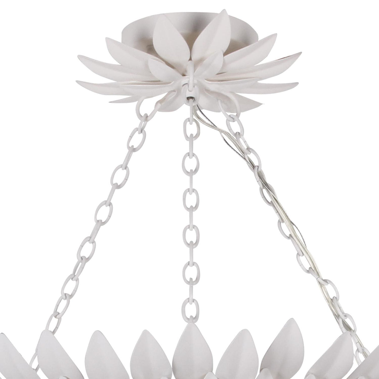 Crystorama Broche 6 Light Matte White Semi Flush Mount