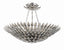Crystorama Broche 6 Light Antique Silver Semi Flush Mount