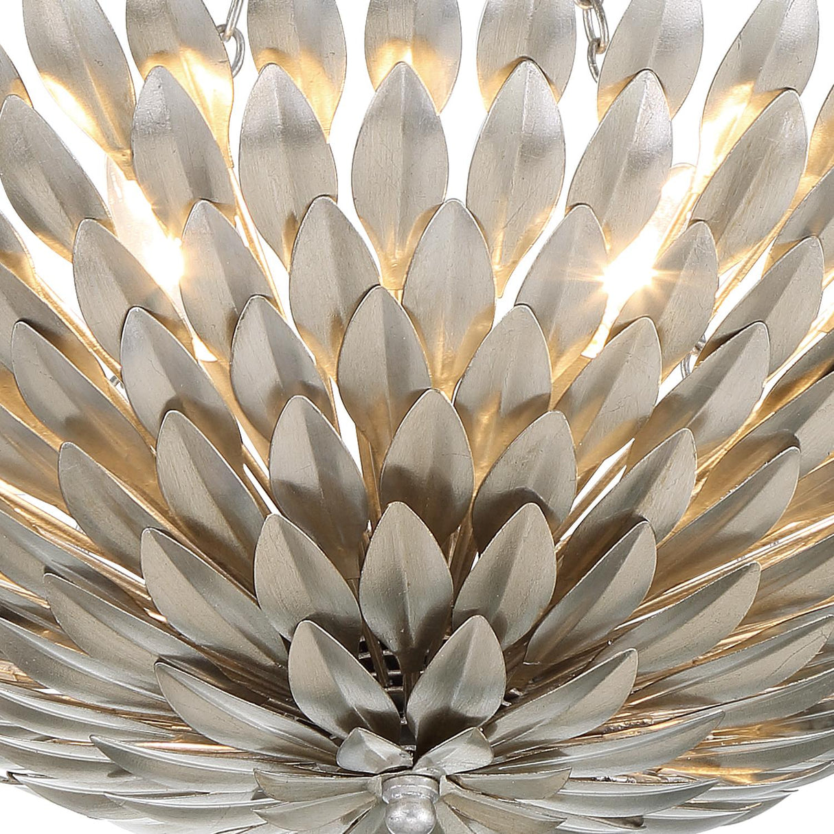 Crystorama Broche 6 Light Antique Silver Semi Flush Mount