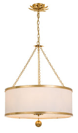 Crystorama Broche 6 Light Antique Gold Chandelier