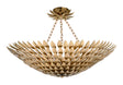 Crystorama Broche 8 Light Antique Gold Semi Flush Mount