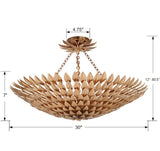 Crystorama Broche 8 Light Antique Gold Semi Flush Mount