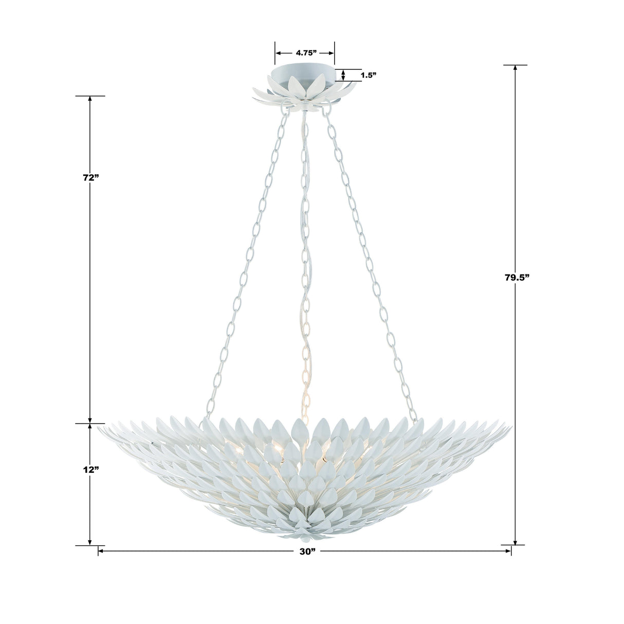 Crystorama Broche 8 Light Matte White Chandelier