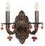 Crystorama Paris Market 2 Light Amber Crystal Venetian Bronze Sconce