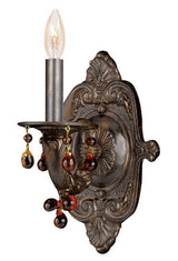 Crystorama Paris Market 1 Light Amber Crystal Venetian Bronze Sconce