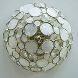 Crystorama Palla 3 Light Antique Silver Flush Mount