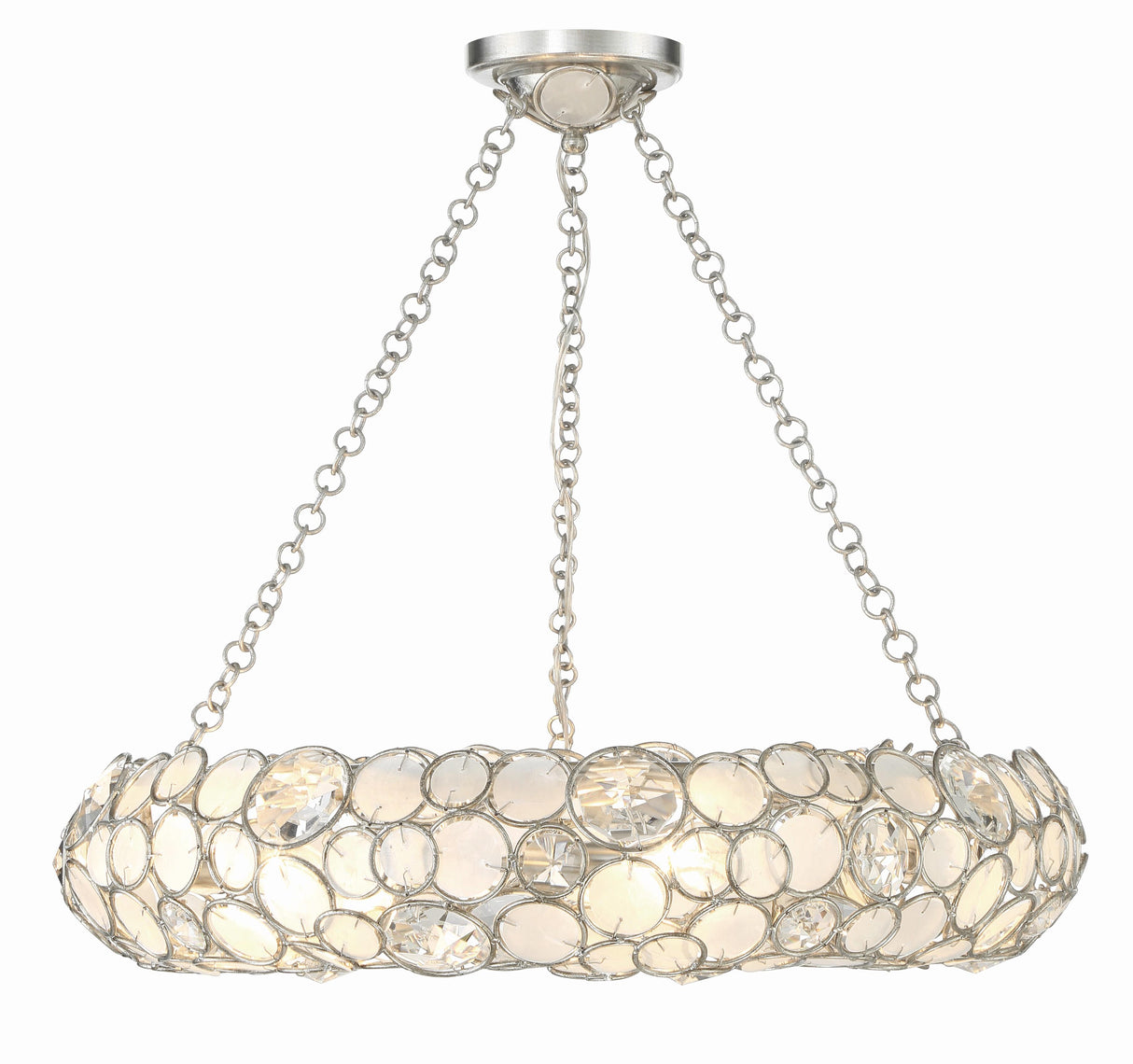 Crystorama Palla 6 Light Antique Silver Semi Flush Mount