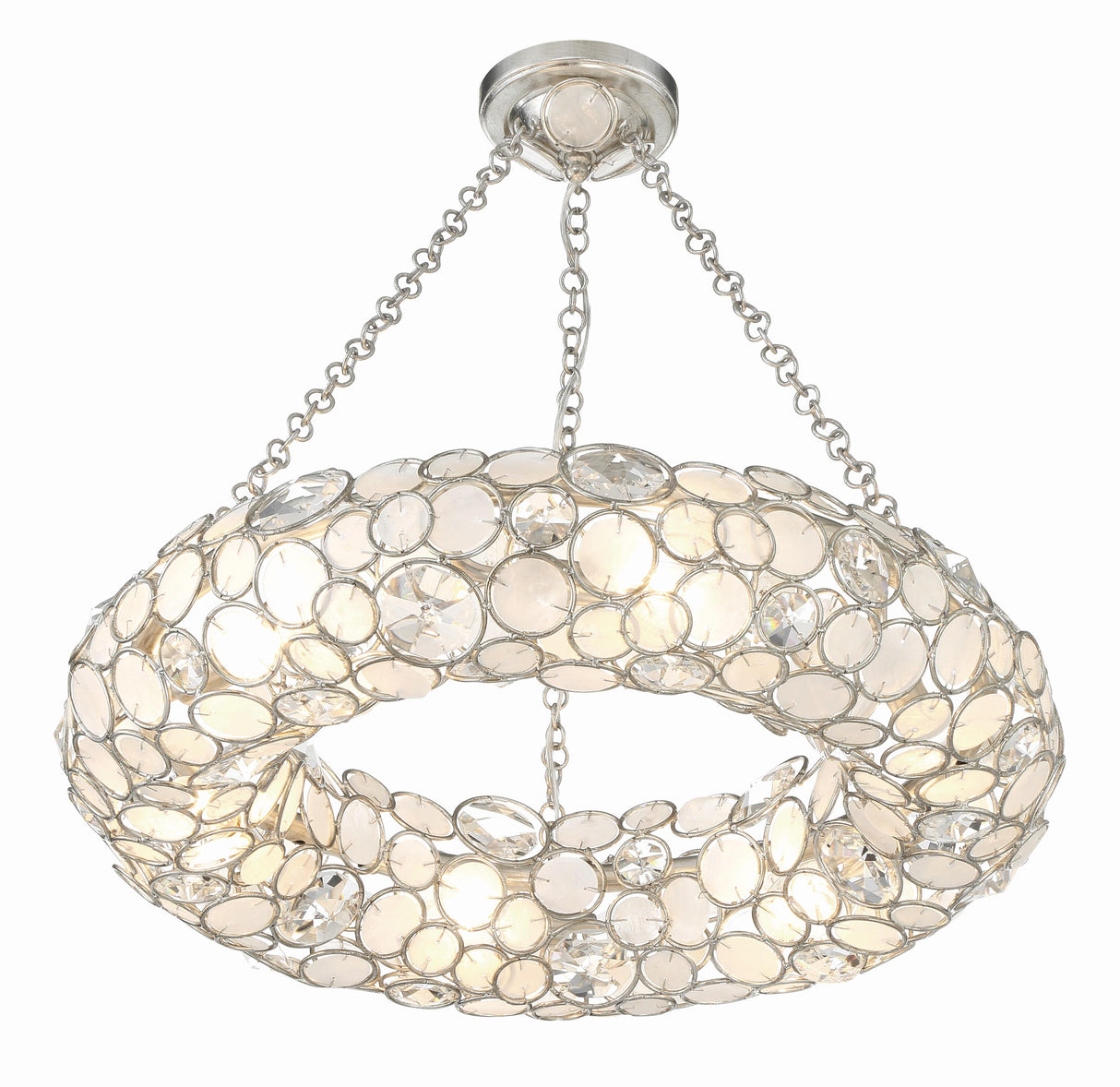 Crystorama Palla 6 Light Antique Silver Semi Flush Mount