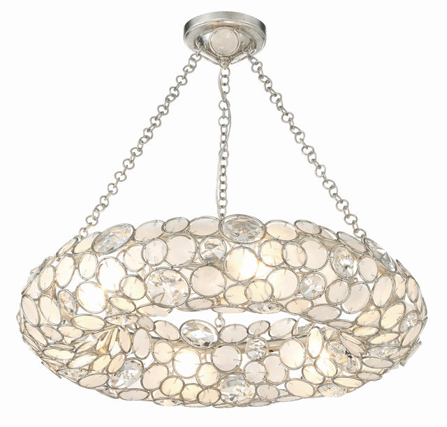 Crystorama Palla 6 Light Antique Silver Chandelier