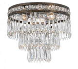 Crystorama Mercer 3 Light Hand Cut Crystal English Bronze Flush Mount